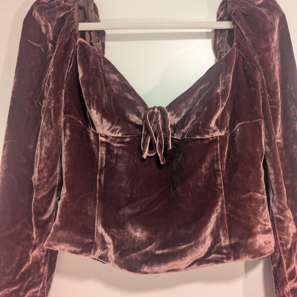 Wilfred Velvet Bustier Crop Top - Picture 2 of 15